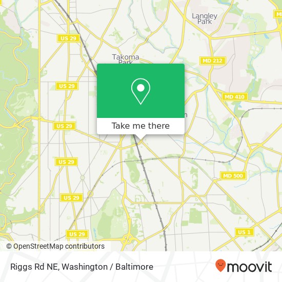 Mapa de Riggs Rd NE, Washington, DC 20011
