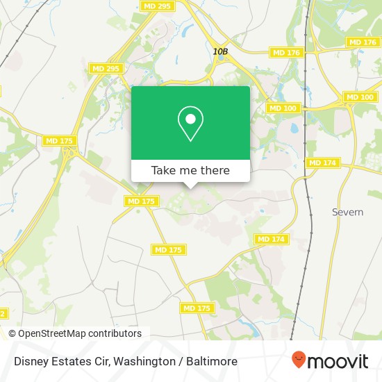 Mapa de Disney Estates Cir, Severn, MD 21144