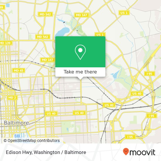 Mapa de Edison Hwy, Baltimore, MD 21213