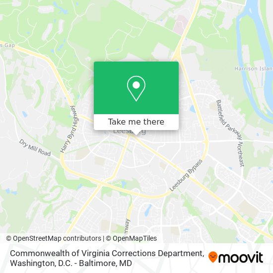 Commonwealth of Virginia Corrections Department map