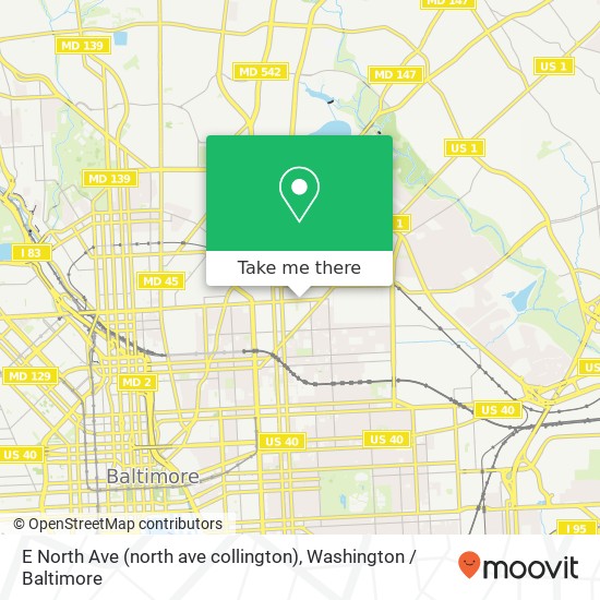 E North Ave (north ave collington), Baltimore, MD 21213 map