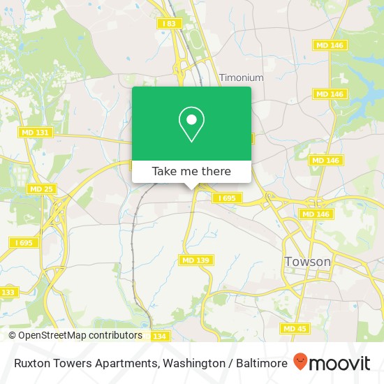 Mapa de Ruxton Towers Apartments, 8415 Bellona Ln