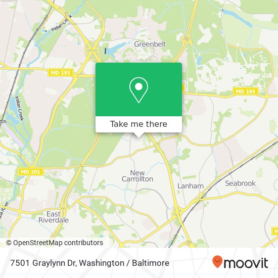 Mapa de 7501 Graylynn Dr, Lanham, MD 20706