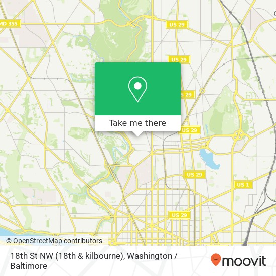 Mapa de 18th St NW (18th & kilbourne), Washington, DC 20010
