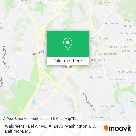 Mapa de Walgreens - Bel Air MD #12433