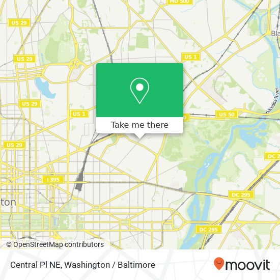 Mapa de Central Pl NE, Washington (DC), DC 20002