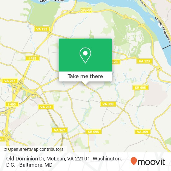 Old Dominion Dr, McLean, VA 22101 map