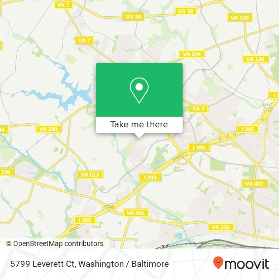 Mapa de 5799 Leverett Ct, Alexandria, VA 22311