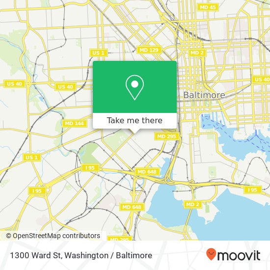 Mapa de 1300 Ward St, Baltimore, MD 21230