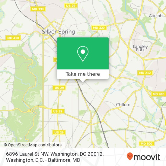 Mapa de 6896 Laurel St NW, Washington, DC 20012