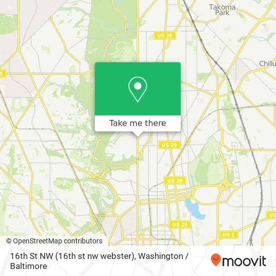 Mapa de 16th St NW (16th st nw webster), Washington, DC 20011
