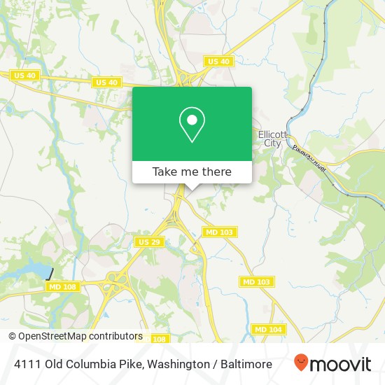 4111 Old Columbia Pike, Ellicott City, MD 21043 map