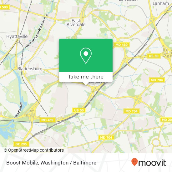 Mapa de Boost Mobile, 6427 Landover Rd