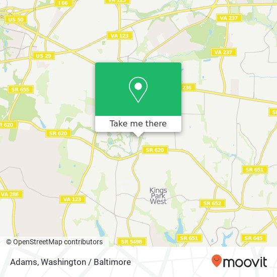 Adams, Fairfax, VA 22030 map