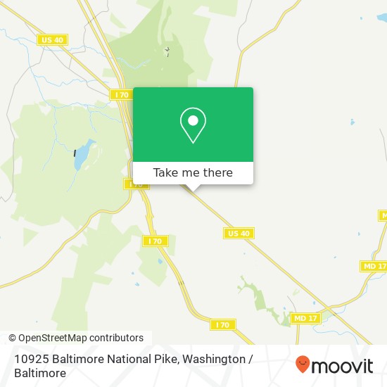 Mapa de 10925 Baltimore National Pike, Myersville, MD 21773