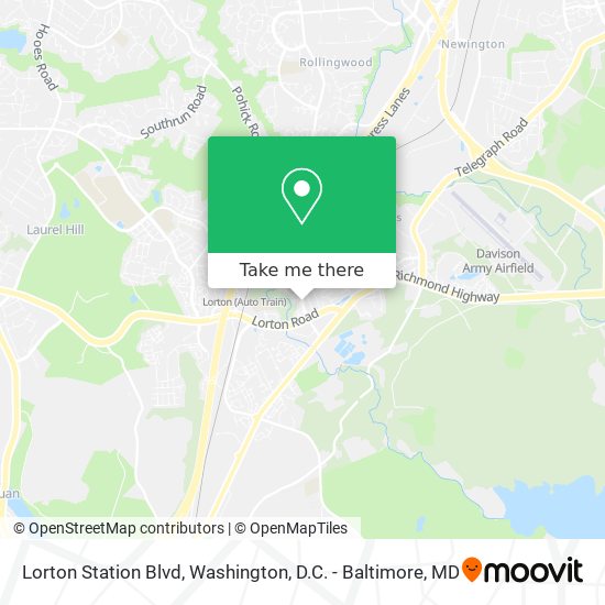 Lorton Station Blvd map