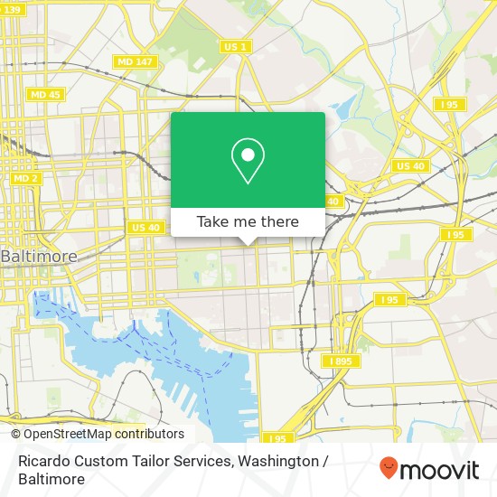 Mapa de Ricardo Custom Tailor Services, 3235 E Baltimore St