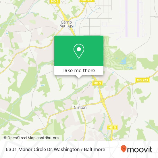 Mapa de 6301 Manor Circle Dr, Clinton, MD 20735