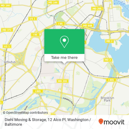 Mapa de Diehl Moving & Storage, 12 Alco Pl