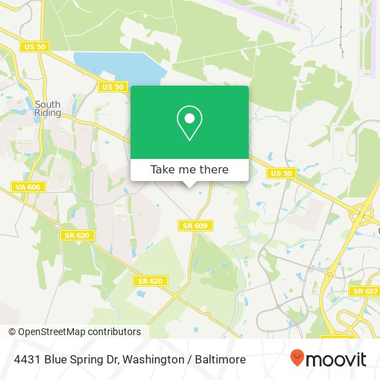 Mapa de 4431 Blue Spring Dr, Chantilly, VA 20152