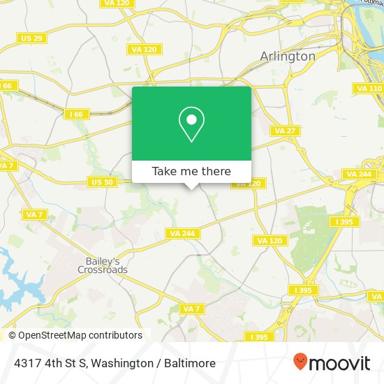 Mapa de 4317 4th St S, Arlington, VA 22204
