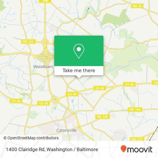 Mapa de 1400 Clairidge Rd, Gwynn Oak, MD 21207
