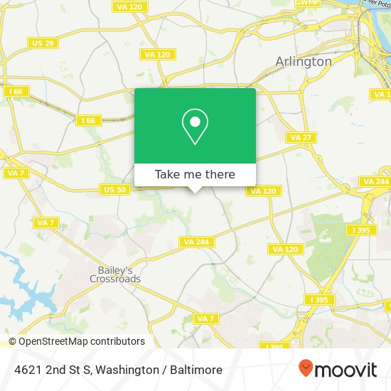 Mapa de 4621 2nd St S, Arlington, VA 22204