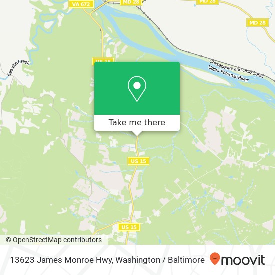 Mapa de 13623 James Monroe Hwy, Leesburg, VA 20176