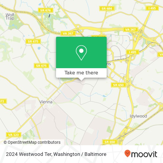 Mapa de 2024 Westwood Ter, Vienna, VA 22182