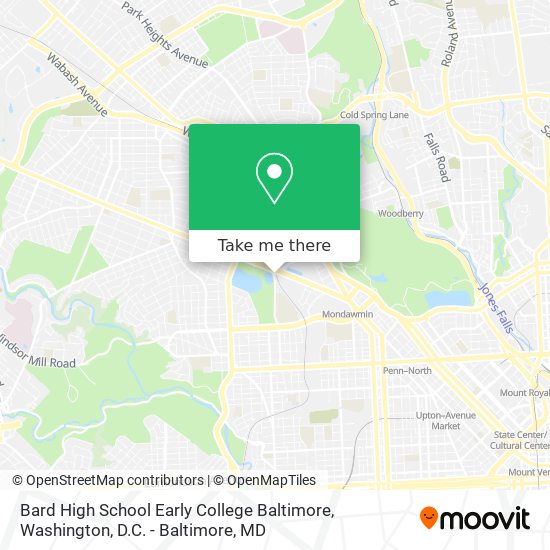 Mapa de Bard High School Early College Baltimore