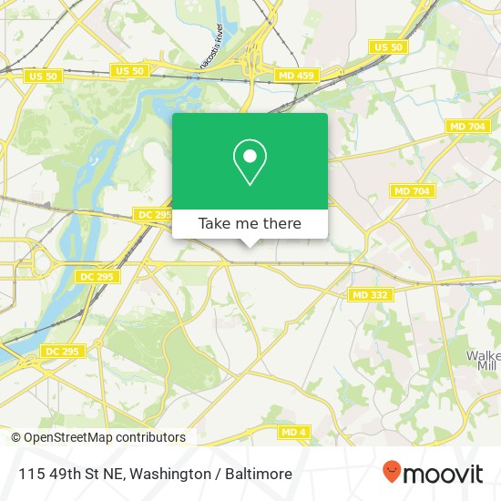 Mapa de 115 49th St NE, Washington, DC 20019