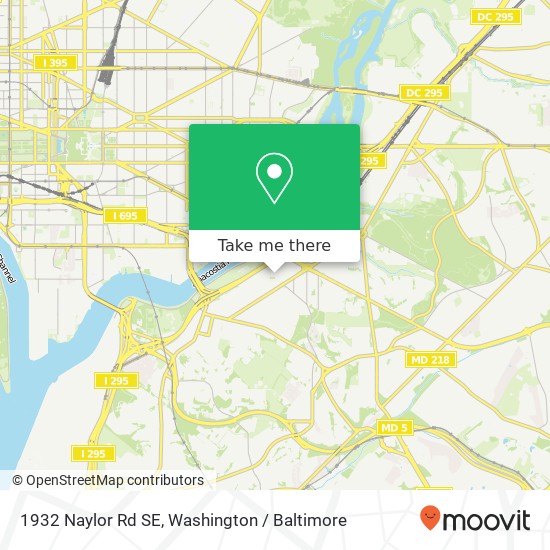 Mapa de 1932 Naylor Rd SE, Washington, DC 20020