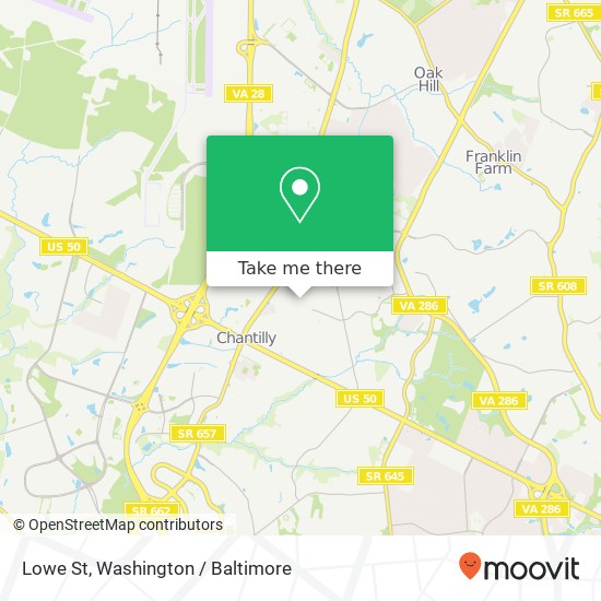 Mapa de Lowe St, Chantilly, VA 20151