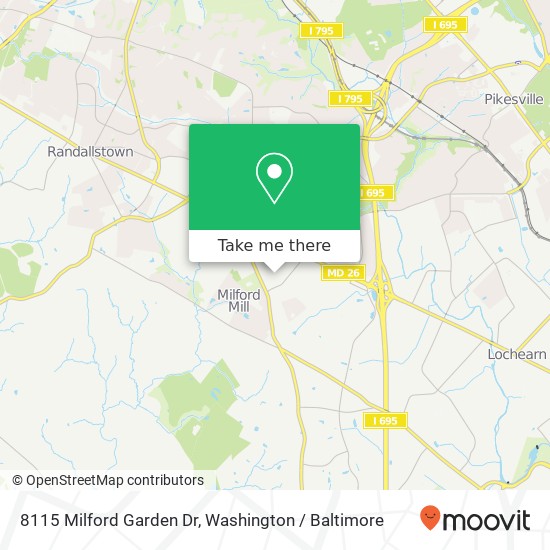 Mapa de 8115 Milford Garden Dr, Windsor Mill, MD 21244