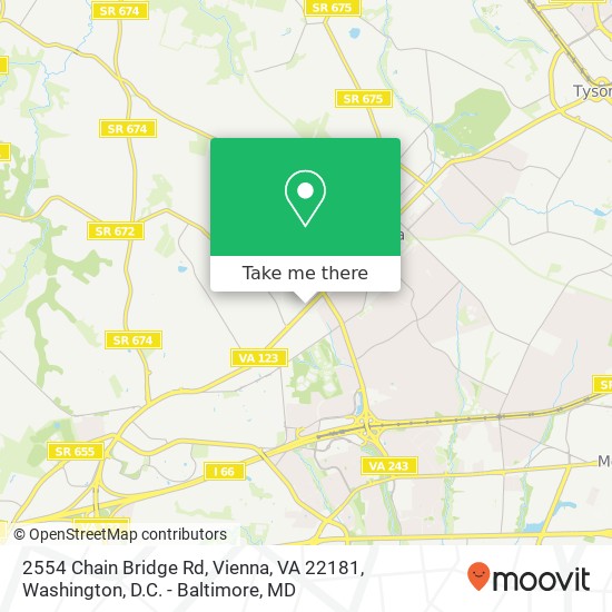 2554 Chain Bridge Rd, Vienna, VA 22181 map