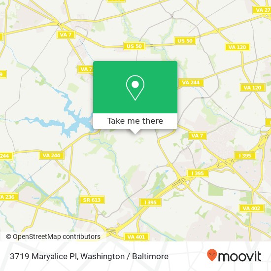 Mapa de 3719 Maryalice Pl, Falls Church, VA 22041