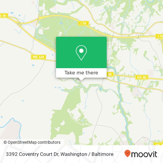 Mapa de 3392 Coventry Court Dr, Ellicott City, MD 21042