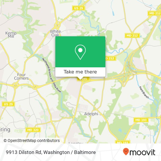 Mapa de 9913 Dilston Rd, Silver Spring, MD 20903