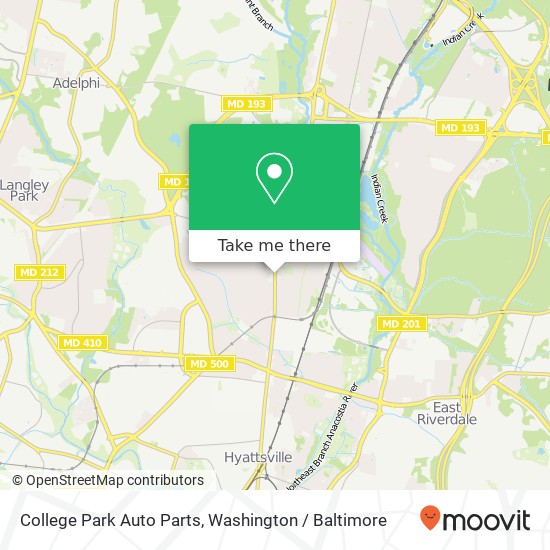 Mapa de College Park Auto Parts, 7131 Baltimore Ave