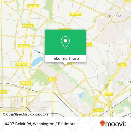Mapa de 4407 Belair Rd, Baltimore, MD 21206
