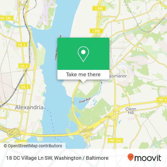 Mapa de 18 DC Village Ln SW, Washington, DC 20032