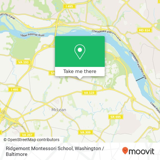 Mapa de Ridgemont Montessori School, 6519 Georgetown Pike