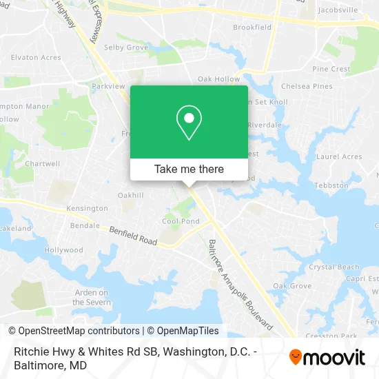Ritchie Hwy & Whites Rd SB map