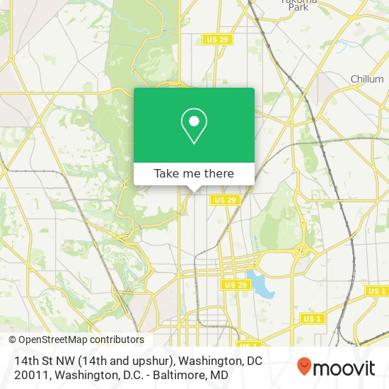 14th St NW (14th and upshur), Washington, DC 20011 map