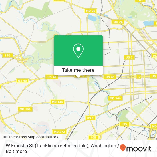W Franklin St (franklin street allendale), Baltimore, MD 21229 map