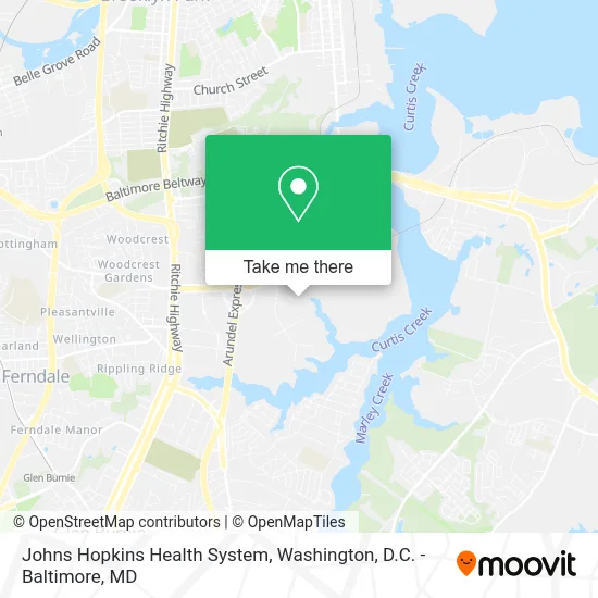 Johns Hopkins Health System map
