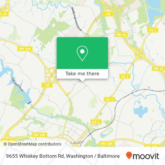 Mapa de 9655 Whiskey Bottom Rd, Laurel, MD 20723