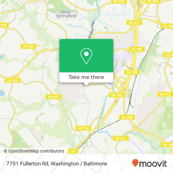 Mapa de 7701 Fullerton Rd, Springfield, VA 22153