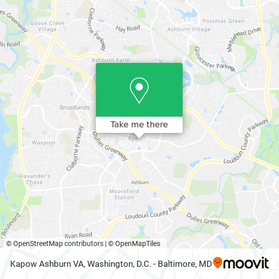 Kapow Ashburn VA map