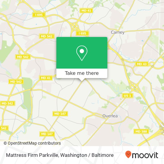 Mapa de Mattress Firm Parkville, 7645 Harford Rd